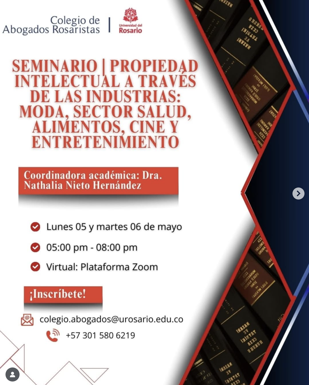 Seminario | Propiedad  intelectual a través de  las industrias: Moda,  sector salud, alimentos,
