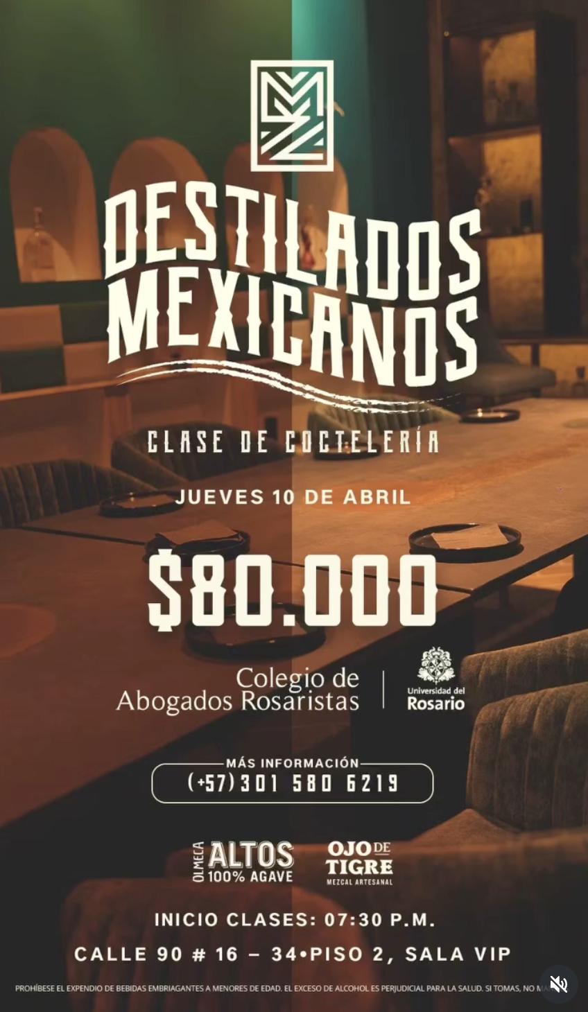 Clase de coctelería en destilados mexicanos.